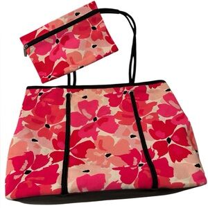 Avon floral tote and pouch